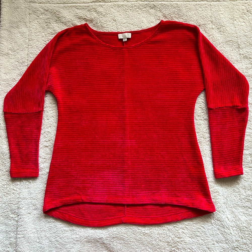 Long Sleeve Red Knit Sweater